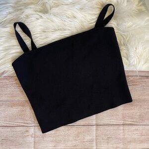 Shwings Black Square-Neck Crop Tank